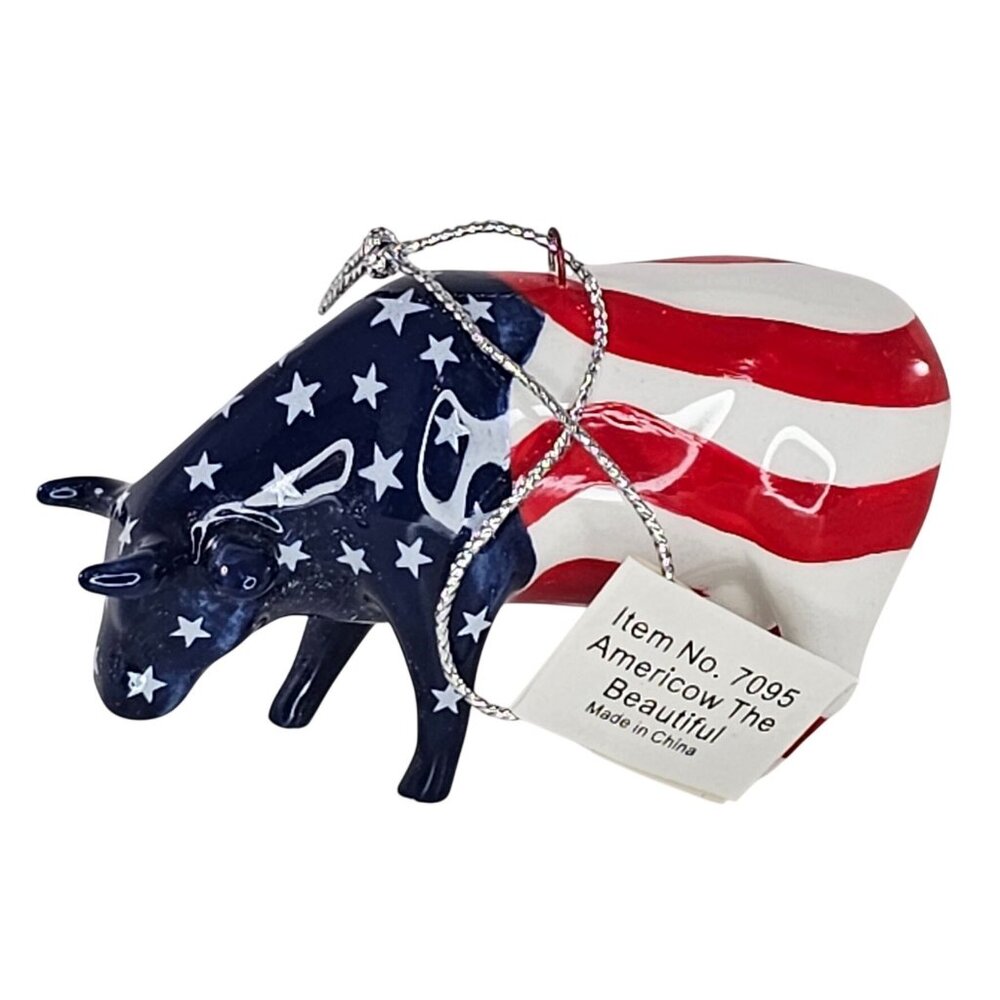 Cow Parade Americow The Beautiful Ornament Patriotic American Flag Westland